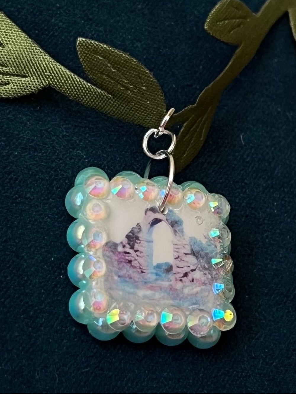 Vine Leaf Choker Necklace | Stone Arch Charm Choker | Fairycore Coquette